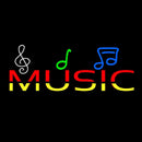 Music With Notes Handmade Art Neon Sign