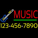 Music With Phone Number Handmade Art Neon Sign