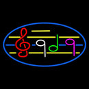 Musical Notes Blue Border Handmade Art Neon Sign