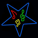 Musical Notes In Star Handmade Art Neon Sign