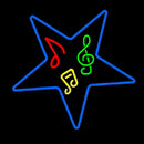 Musical Notes In Star Handmade Art Neon Sign