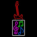 Musical Notes With Guitar Logo 1 Handmade Art Neon Sign