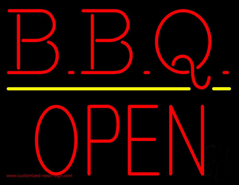 BBQ - Block Open Neon Sign