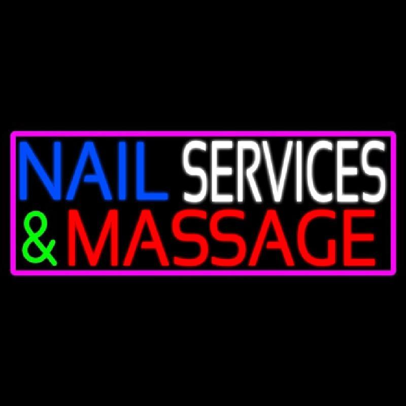 Nail Services And Massage Handmade Art Neon Sign