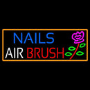 Nails Airbrush With Flower Handmade Art Neon Sign