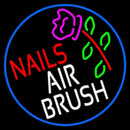Nails Airbrush With Flower Handmade Art Neon Sign