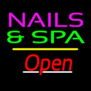 Nails And Spa Open Yellow Line Handmade Art Neon Sign