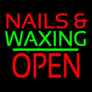 Nails And Waxing Block Open Green Line Handmade Art Neon Sign