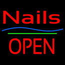 Nails Block Open Green Line Handmade Art Neon Sign