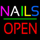 Nails Block Open Green Line Handmade Art Neon Sign