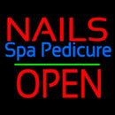Nails Spa Pedicure Block Open Green Line Handmade Art Neon Sign