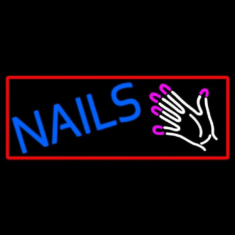 Nails With Hand Logo Handmade Art Neon Sign
