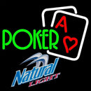 Natural Light Green Poker Beer Sign Handmade Art Neon Sign
