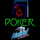 Natural Light Green Poker Red Heart Beer Sign Handmade Art Neon Sign