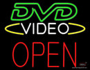 DVD Video Block Open Neon Sign