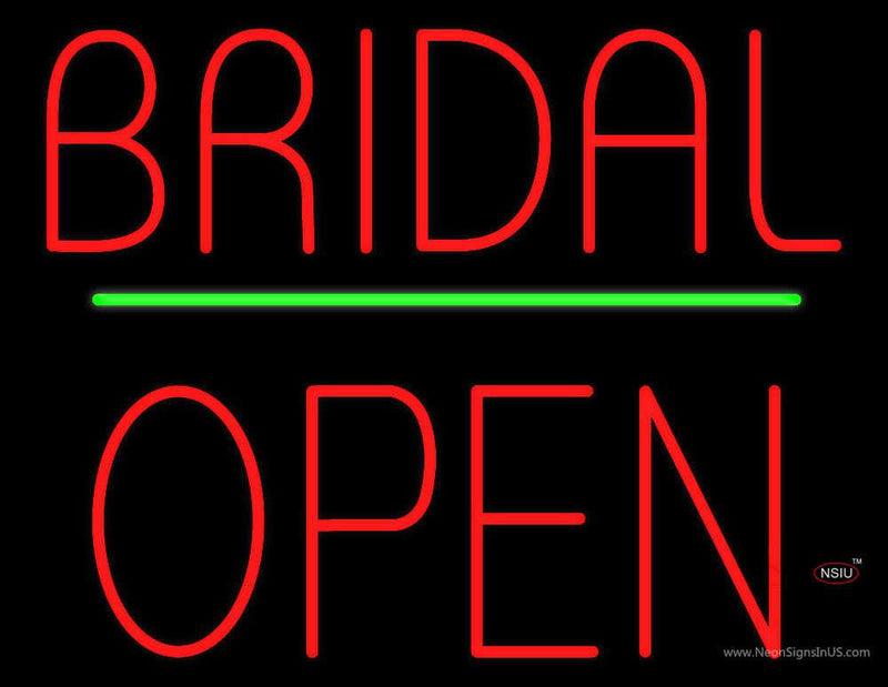 Bridal Block Open Green Line Neon Sign