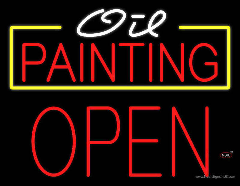 Oil Painting Block Open Neon Sign