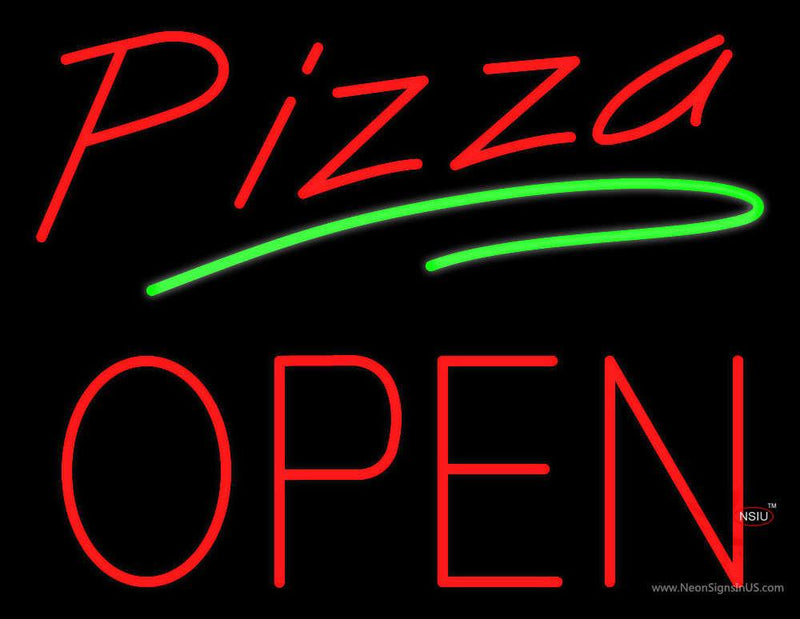 Pizza Block Open Neon Sign