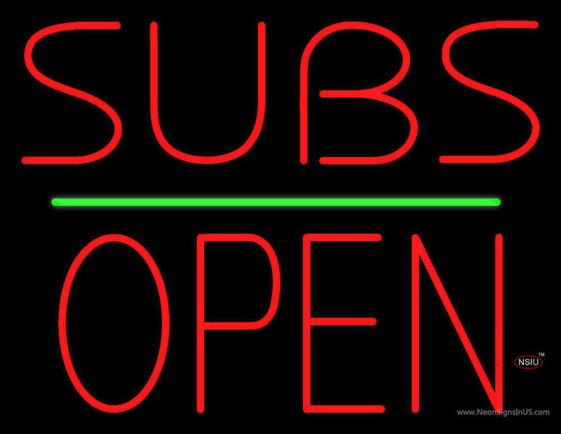 Subs Block Open Neon Sign