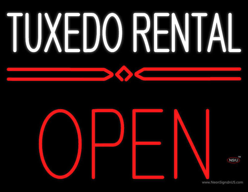 Tuxedo Rental Block Open Neon Sign