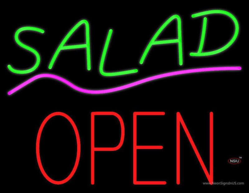 Salad Block Open Neon Sign