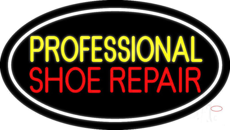 Yellow Professional Red Shoe Repair Neon Sign