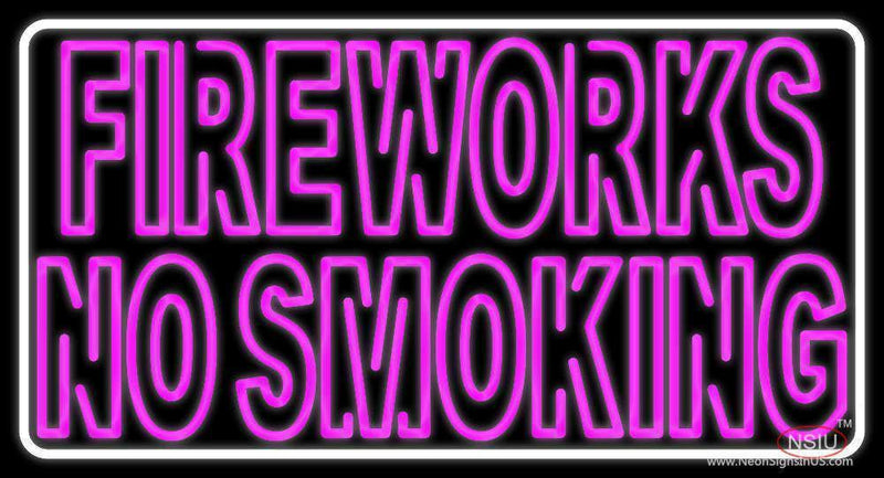 Double Stroke Fire Works No Smoking  Neon Sign