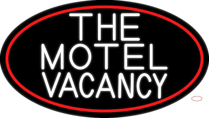 The Motel Vacancy With Red Border Neon Sign