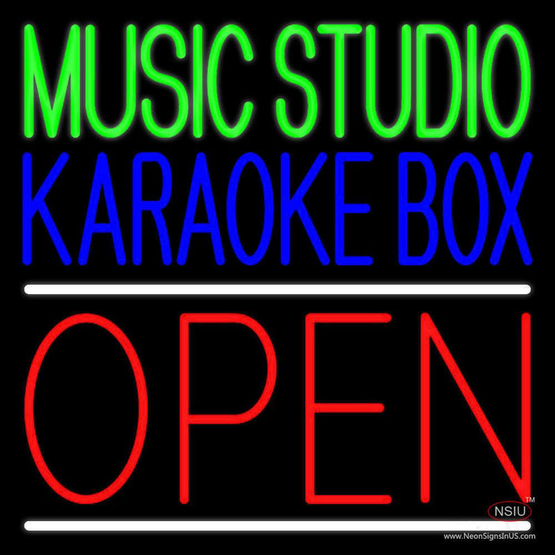 Open Music Studio Karaoke Box Neon Sign