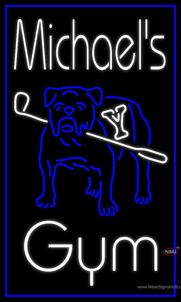 Custom Michaels Gym Yale Bulldog Golf Logo Neon Sign 