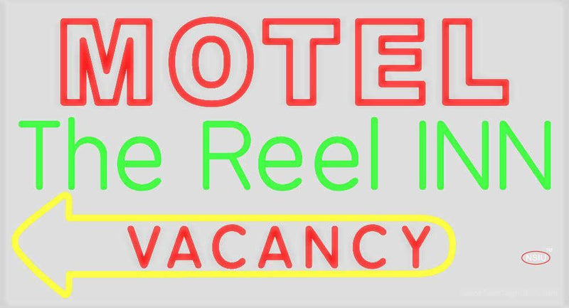 Custom The Reel In Motel Vacancy Double Side View Neon Sign 