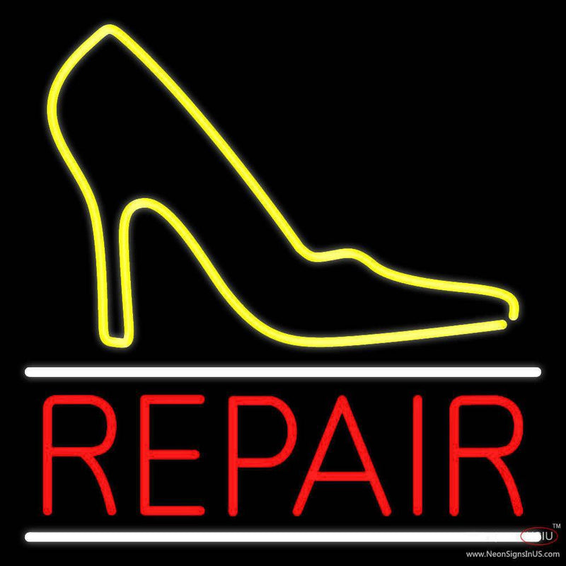 Yellow Sandal Logo Repair Real Neon Glass Tube Neon Sign
