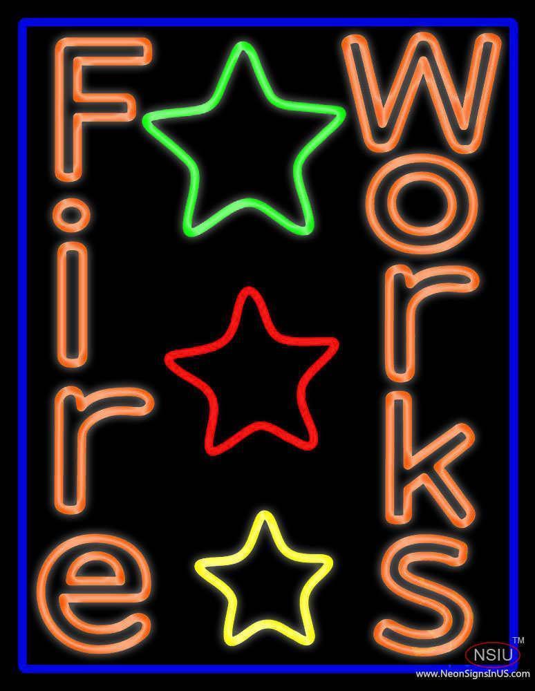 Double Stroke Fireworks Real Neon Glass Tube Neon Sign