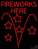 Fireworks Here Handmade Art Neon Sign