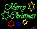 Green Merry Christmas With Stars Real Neon Glass Tube Neon Sign