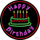 Pink Happy Birthday Real Neon Glass Tube Neon Sign