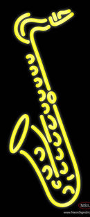 Yellow Saxophone Real Neon Glass Tube Neon Sign