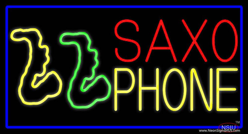 Yellow Saxophones Real Neon Glass Tube Neon Sign