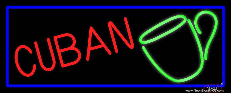 Cuban With Coffee Cup Real Neon Glass Tube Neon Sign