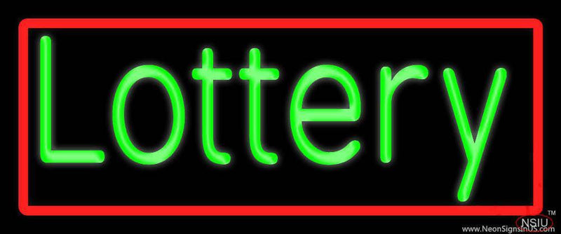 Green Lottery Handmade Art Neon Sign