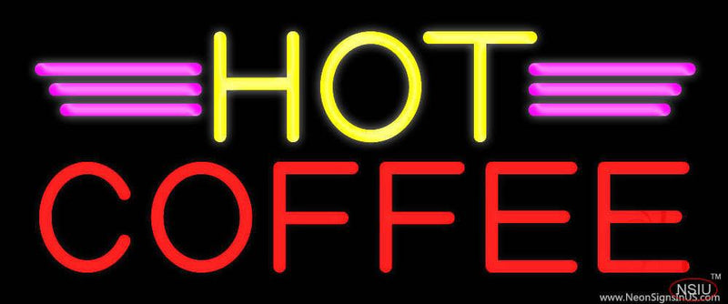 Yellow Hot Red Coffee Real Neon Glass Tube Neon Sign