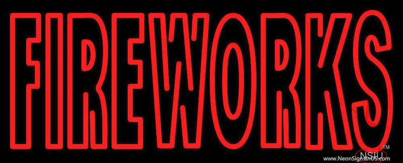 Double Stroke Fire Works Real Neon Glass Tube Neon Sign