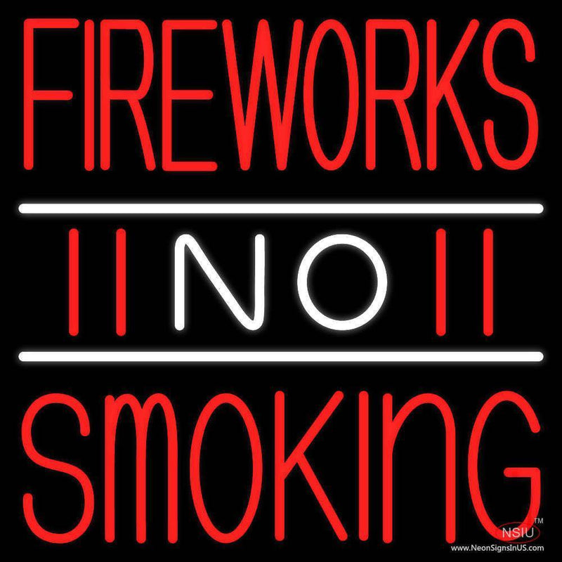 Double Stroke Fire Works No Smoking  Real Neon Glass Tube Neon Sign