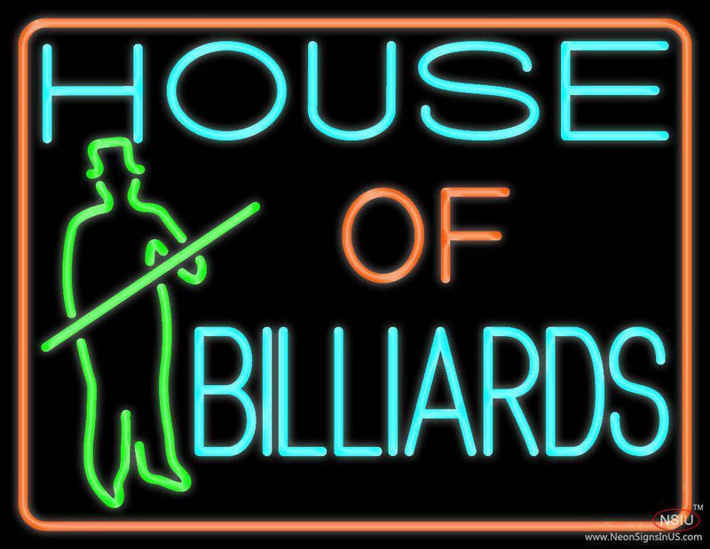 House Of Billiards  Handmade Art Neon Sign