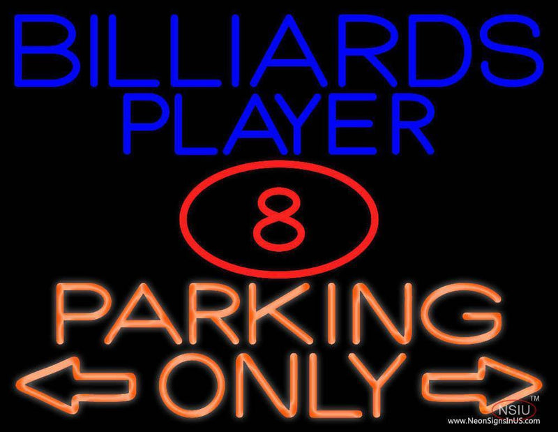 Billiards Player Parking Only  Real Neon Glass Tube Neon Sign