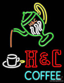 Pouring Hot Coffee In Cup Real Neon Glass Tube Neon Sign