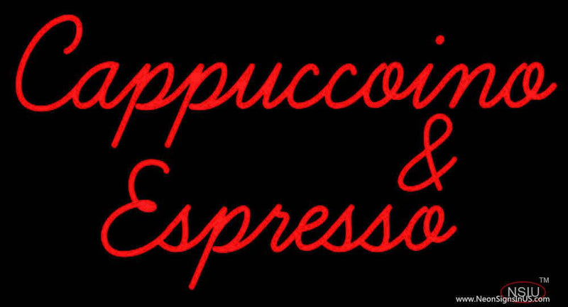 Red Cappuccino And Espresso Real Neon Glass Tube Neon Sign