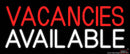 Vacancies Available Real Neon Glass Tube Neon Sign