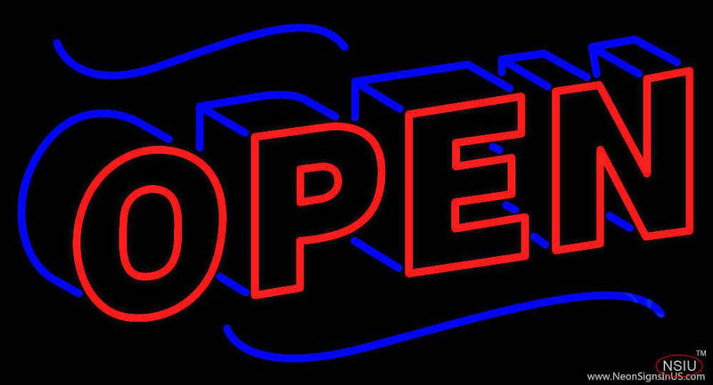 Open Block Real Neon Glass Tube Neon Sign