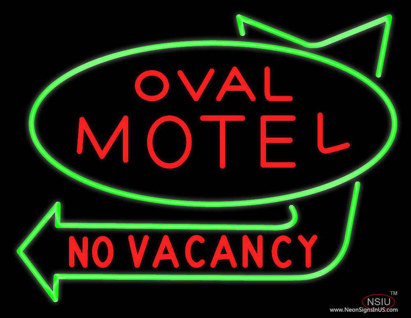 Oval Motel No Vacancy Real Neon Glass Tube Neon Sign